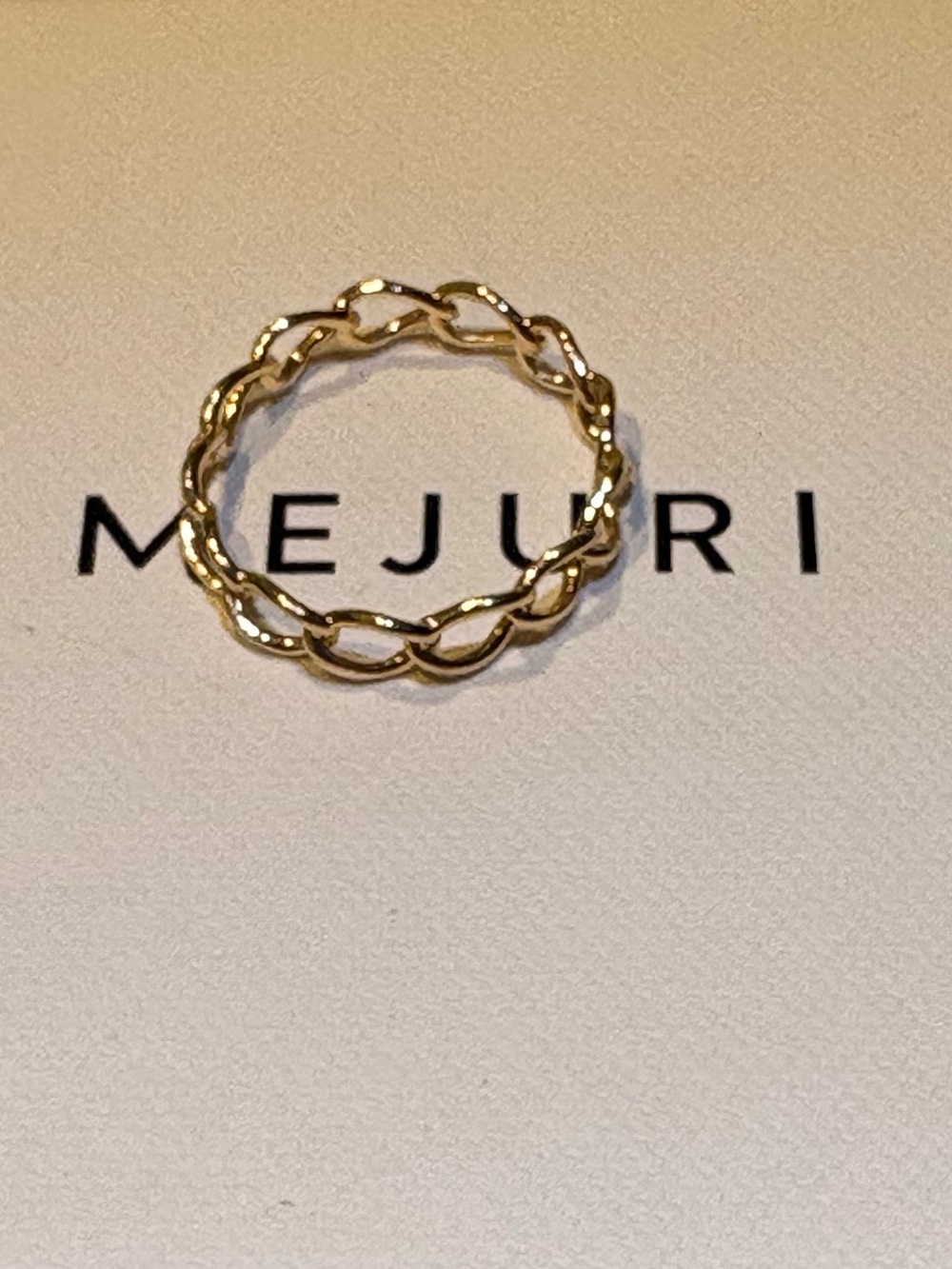 Mejuri  14K Yellow Gold Braided Ring Size 8